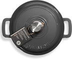 Signature Enameled Cast Iron Dutch Oven, Non-Stick Serving Pot with Tight Fitting Lid for Perfect Roasting, Baking, Sauteing, and Bread Making | 4.5Q (4.2L) - Oyster Grey