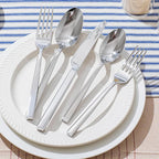 KINGSTONE Silverware Set, 30-Piece Flatware Cutlery Set Premium Stainless Steel, Service for 6, for Kitchen, Home, Wedding, Party, Mirror Polished and Dishwasher Safe