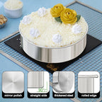7 Inch Round Cake Pans Set of 3, Nonstick Stainless Steel Baking Pans Set with 100PCS Parchment Papers, Heavy Duty Durable Birthday Wedding Circle Layer Cake Pans Sets for Baking, Dishwasher Safe