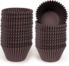 qiqee 300 Count Jumbo Cupcake Liners Coffee Muffin Liners Food Grade Jumbo Size Baking Cups Paper No Smells（Large Size）