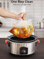 SMARTAKE Slow Cooker Liners, Extra Large Size 14"x 22" Disposable Cooking Bags, Fit 6QT to 10QT for Slow Cooker, Cooking Trays, Suitable for Oval & Round Pots, 30 Liners