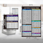 Air Fryer Cooking Times Magnetic Chart - 2-Piece Magnetic Cheat Sheet for 80+ Foods, Rectangular Cooking Guide for Easy Reference, Air Fryer Cooking Accessory, Fridge/Oven - Mountable Sheets