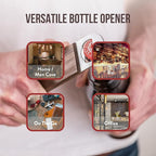 Dropcatch Handheld Bar Blade Bottle Opener | Flat Beer Cap Bottle Opener | Durable Bartender or Home Tool | Heavy Duty Stainless Steel & Walnut Finish | Standard 7” x 1.5”