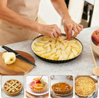 6 Pcs Round Tart Pans, Nonstick Tart Pan with Removable Bottom, 11In 9In 4In 3In Nonstick Quiche Pan Carbon Steel for Baking Pie Cheesecake Pizzas (Dark Grey)