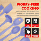 Chef Craft - Premium Silicone Kitchen Tools and Utensils Set, Non-Scratch, Withstands Temperatures up to 450°F, BPA-Free, 7 Piece Cooking Utensils Set, Pastel Blue