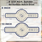 Silicone Bread Sling for Dutch Oven, 2 Pack (8" & 10" Round) – Non-Stick & 500°F Heat Resistant Sourdough Mat, Easy to Clean, Reusable Food-Grade Sourdough Slings - Fits 5–7 qt Dutch Ovens