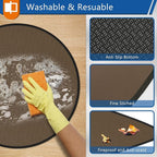 Anze Round Under Grill Mat for Outdoor Grill, 39 Inch Anti-Slip BBQ Floor Mats, Easy to Clean Reusable Fireproof Grill Pad, Oil-Proof Waterproof Protector for Deck Fireplace Pit Mat Brown