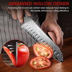 HOSHANHO Damascus Santoku Knife, 7 Inch Professiona Kitchen Knife, Damascus Super Steel Ultra-Sharp Santoku Chef Knife with Ergonomic G10 Handle