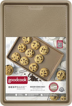 GoodCook BestBake Nonstick 10" x 15" Textured Carbon Steel Cookie Sheet, Medium Baking Tray, Scratch-Resistant Bakeware, Even Heating, Durable Bronze Nonstick Baking Sheet