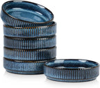 famiware Star Soy Sauce Dish Ceramic Dipping Bowls Set of 6, 4 oz Individual Dip Sauce Cups/Bowls/Dishes/Plates, Small Serving Bowl for Side Dishes, Ice Cream, Condiments, Sushi - Nebulas Blue