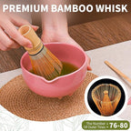 Matcha Whisk Set, 7 Pcs Matcha Kit with Matcha Bowl, Spout, Whisk and Holder, Bamboo Scoop and Stainless Steel Sifter, Japanese Matcha Set for Ceremony, Gift for Matcha Lover
