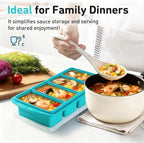 Silicone Freezer Tray with Lid Soup Freezer Container Molds with Steel Reinforced Rim Ice Cube Freezer Molds Large Ice Cube Tray Silicone Freezer Container Freeze & Store Soup Sauce Broth Leftovers