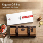 Chef Knife Roll Bag 16oz Oil Waxed Canvas with Cazy Horse Leather, 12 Slots & 2 Zipper Pockets, Portable Backpack Knife Case Storage, Detachable Adjustable Shoulder Strap Belt(Not Included Knives)