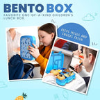 YOLAY Bento Box for Kids Lunch Box Leak-Proof, 5-Compartment Lunch Box Kids for Ages 3-10, Durable with Anti-Slip Base, Suitable for Schools, Outdoor and Travel (Sharks)