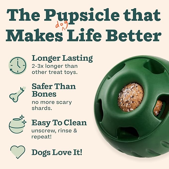 WOOF Pupsicle and Treat Tray - Long-Lasting Interactive Dog Toys and Silicone Dog Treat Mold - Keep Your Pup Busy - Easy to Clean - Dog Toys for XL Dogs 75 lbs and Up