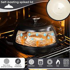 Enamelled Cast Iron Dutch Oven Pot – Dutch Oven For Sourdough Bread Baking – Cast Iron Bread Pot – Black, 6 Quarts, 26cm – by Nuovva
