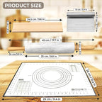 Nonstick Marble Rolling Pin with Wooden Handles and Wooden Resting Base-Ideal for Dough-Pastry Bread Tortillas and Pizza-Essential Baking and Kitchen Tool