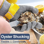 Dowellife Comfortable ANSI A9 Cut Resistant Glove Food Grade, Mesh Metal Kithcen Glove for Chef Oyster Shucking Mandoline Knife Butcher Meat Cutting(Large-3 Pcs)