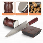 Rolling Knife Sharpener - Multi Angle Knife Sharpeners Tool Kit for Kitchen & Chef Knives, Diamond & Ceramic Honing Discs with 12°, 15°, 20° & 25° Magnetic Base - Manual Safe Roller Sharpening