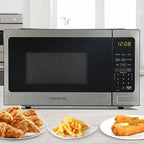 Farberware 0.9 Cu. Ft. Countertop Microwave Oven – 900 Watts Power, Auto Cook Settings, Defrost, Easy Clean and Child Safety Lock-Stainless, Stainless Steel