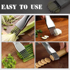 Shred Silk The Knife, 2025 Upgrade Green Onion Cutter Stainless Steel Chopped Kitchen Slicing Tool Cutter for Vegetables Onion Garlic, Multifunctional Kitchen Food Vegetable Cutter (4Pack)