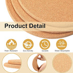 Panitay 24 Pack Thick Cork Trivets - 8 Inch Heat Resistant Multifunctional Cork Board Hot Pads for Table & Countertop