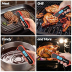 0.5 Sec Instant Read Meat Thermometer Digital with ±0.5℉ Precision, Food Thermometer for Cooking Kitchen Gadgets, Oven Grill Candy BBQ Essentials Accessories, Gifts for Him Dad Men Birthday, Red