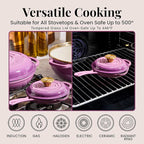 Chef Joe Sasto Small Skillet with Lid, Enameled Cast Iron, Small Frying Pan for Eggs, Omelets & Single Servings, Sweet Treats, Professional Cookware, Induction Compatible, Oven & Dishwasher Safe