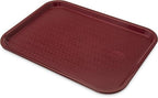 Carlisle FoodService Products CT121661 Café Standard Cafeteria / Fast Food Tray, 12" x 16", Burgundy