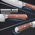 YOTSUBA Kitchen Knife Set, 7PCS Kitchen Knives Set High Carbon Stainless Steel Sharp Knife, Knives Set for Kitchen with Ergonomic Handle