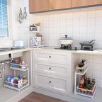 Under Sink Organizer,2 Tier Under Sink Organizers and Storage,Slide Out Pull Out Cabinet Organizer Shelf, Metal Sliding Drawer for Kitchen Bathroom Pantry Cabinet Closet Organization Rack