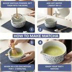 Matcha Whisk Set, 7 PCS Matcha Kit with Matcha Bowl with Spout, Bamboo Matcha Whisk and Scoop, Matcha Accessories & Sifter – Complete Matcha Set for Tea Lovers, Matcha Gift Set (Blue)