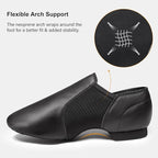 Stelle Jazz Shoes for Women Men Leather Upper Slip-on Dance Shoes Unisex