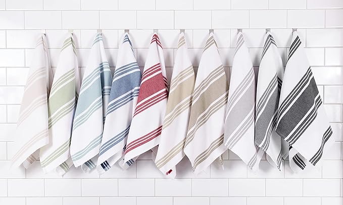 All-Clad Dual-Purpose Kitchen Towels: Highly Absorbent - 100% Cotton, 17"x30" Dish Towels for Cleaning & Drying Dishes & Glassware, 3-Pack, Black