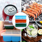 Silicone Ice Cube Trays 3 Pack - Large Size Silicone Ice Cube Molds with Leak Proof Removable Lid Square Ice Cube Tray And BPA Free for Cocktail,Whiskey, Stackable Flexible Ice