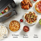 Chefman Countertop Microwave Oven 0.7 Cu. Ft., 700 Watts with 10 Power Levels, 6 Cooking Presets with One-Touch Express Cook, Eco Mode, Child Safety Lock, & Mute Button - Black