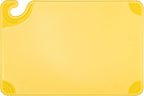 San Jamar Saf-T-Grip Plastic Cutting Board with Safety Hook, 12" x 18" x 0.5", Yellow, (Pack of 6)