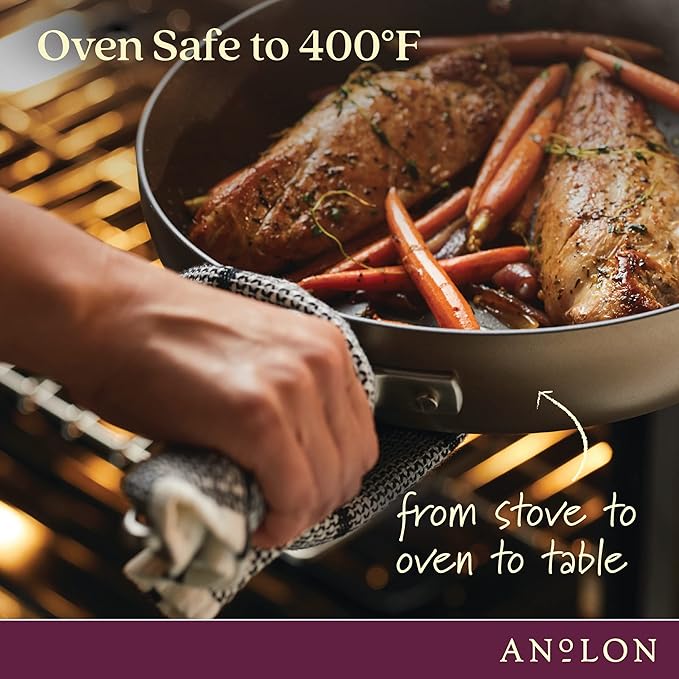Anolon Advanced Home Hard-Anodized Nonstick Skillets (10.25-Inch, Bronze)