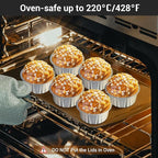 EUSOAR Foil Ramekins with Lids, 5oz 100pcs Aluminum Foil Cupcake Liners, Muffin Liners Cups with Lids, Cupcake Baking Cups Holders Cases Boxes Pans
