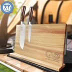 XYJ Authentic Since 1986 Magnetic Knife Block, Powerful Double-Sided Wooden Magnetic Knife Holder, Cutlery Display, Universal Kitchen Knife Stand Storage Rack Without Knives