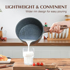 SENSARTE Nonstick Sauce Pan with Lid Saucepan Set, Swiss Granite Coating Sauce Pot Kitchen Cooking Pot Sets, Induction Comptable, Free of Intentionally Added PFOA, 1.5 + 2 QT