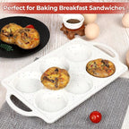 CAKETIME Muffin Top Pan Non Stick, Silicone Egg Molds for Breakfast Sandwiches 3 Inch Round Egg Baking Pan for Oven English Muffins, Whoopie Pies, Corn Bread, Tarts 2 Pack Confetti