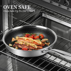 Innerwell 6 Piece Stainless Steel Frying Pan Set with Lids, Nonstick Honeycomb Frying Pan Set, 3pcs W/Stay Cool Handle, Skillet Works Pan for Cooking with Induction, Gas, Ceramic & Electric Stovetops