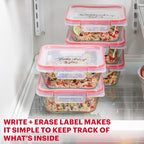 Pyrex Freshlock (5-Pack, 4 Cup) Glass Food Storage Containers Set, Airtight & Leakproof Locking Lids BPA-Free, Meal Prep Containers Set, Freezer Dishwasher Microwave Safe