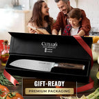 Cutluxe Santoku Knife – Ultra Sharp 7 Inch Vegetable Japanese Knife for Chopping, High Carbon Stainless Steel Blade, Full Tang Pakkawood Handle – Shinobi Series