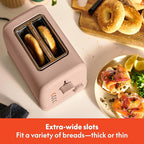 bella 2 Slice Toaster, 6 Setting Shade Control w Reheat, Cancel, Bagel & Defrost Buttons, Removable Crumb Tray, Anti Jam & Auto Shutoff, Auto Centering Guides & Cord Wrap, 900 Watt, Blossom