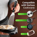 MIU Fish Spatula Stainless Steel, Flexible, Polished Metal, Corrosion Resistant, Kitchen Slotted Turner [Upgraded Version]