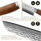 Wakoli Damascus Knife Block Set – 4-Piece Professional Chef Knife Collection with Magnetic Block | Genuine 67-Layer Damascus Steel Blades with VG10 Core | Ergonomic Zebrawood Handles