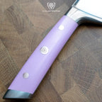 Dalstrong Chef Knife - 8 inch Blade - Gladiator Series - Forged High Carbon German Steel - Razor Sharp Kitchen Knife - Professional Full Tang Knives - Lilac Handle ABS - Sheath - NSF Certified