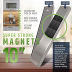 Premium Stainless Steel Magnetic Knife Holder for Wall - 10 Inch Professional Magnetic Knife Strip - Space-Saving Knife Rack/Knife Bar With Powerful Magnetic Pull Force (Upgraded Version)